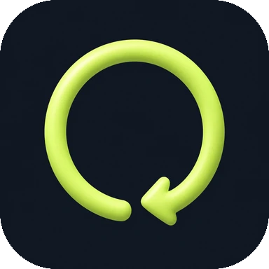 A calm green return loop arrow circling back to where it started.